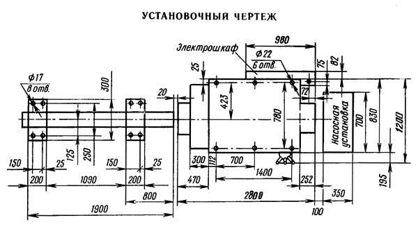 1Г340П, 1Г340 Настановне креслення токарно-револьверного верстата